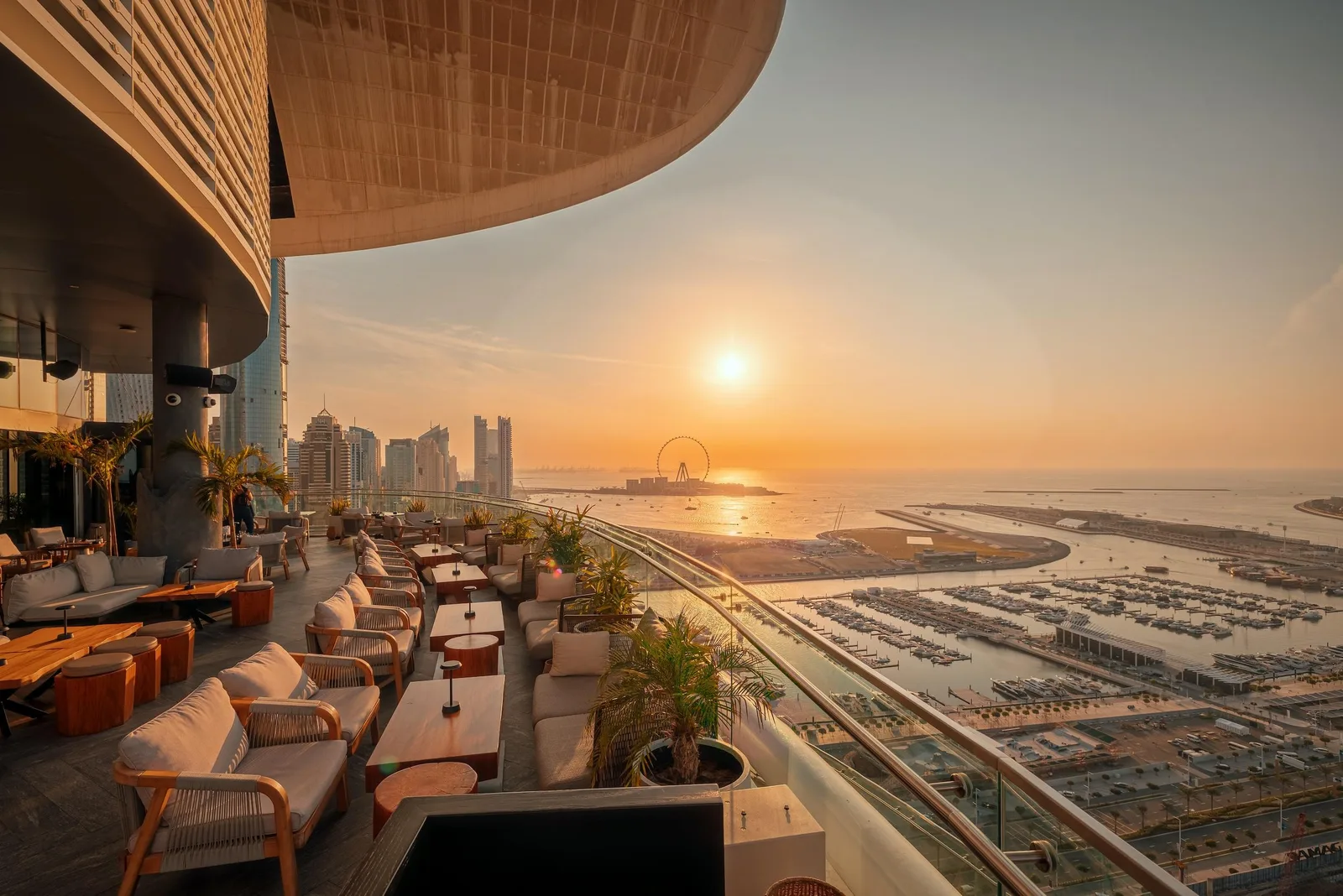 Sunset views from Attiko, Dubai's number-one rooftop bar