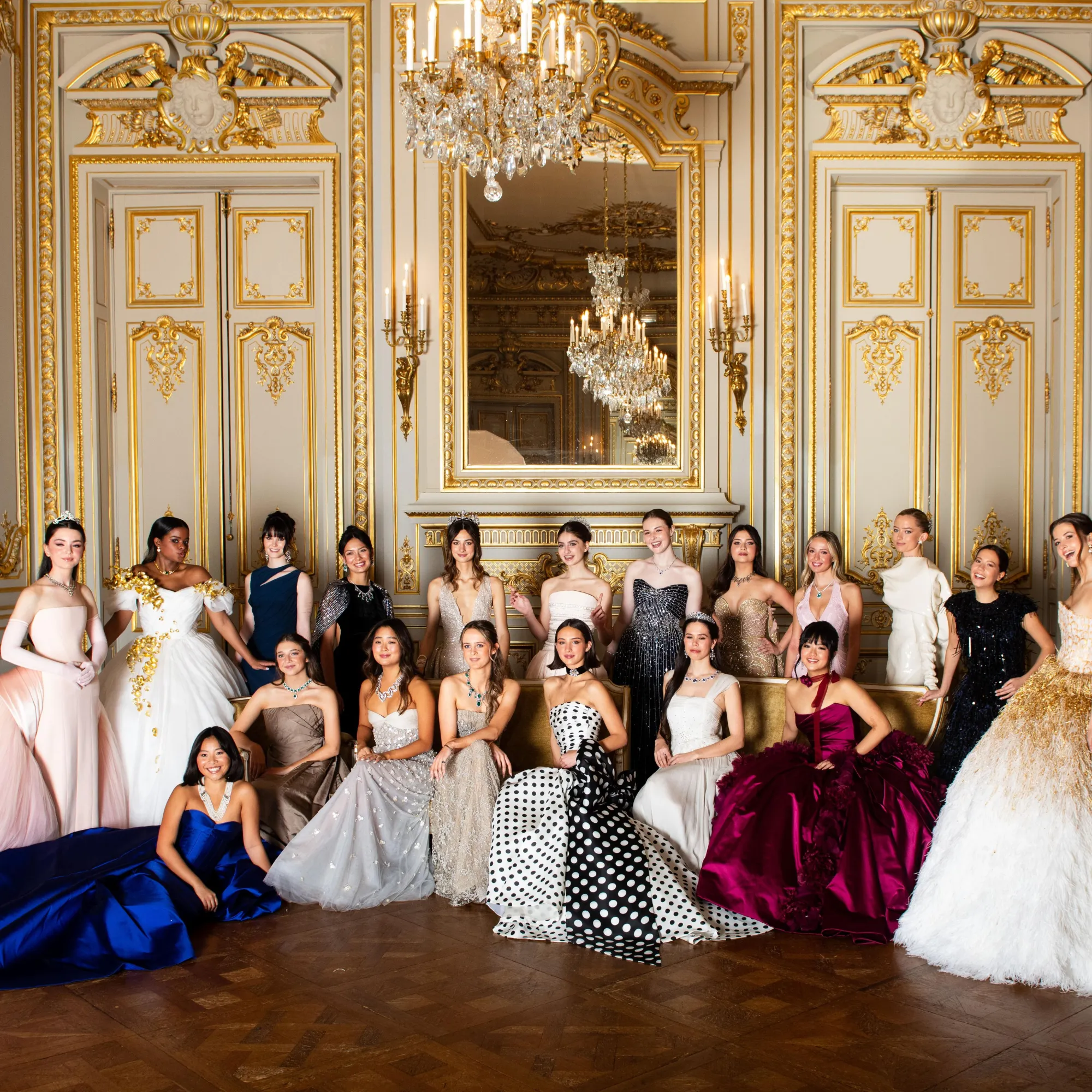 Debutantes in couture gowns at le Bal des Débutantes in Paris