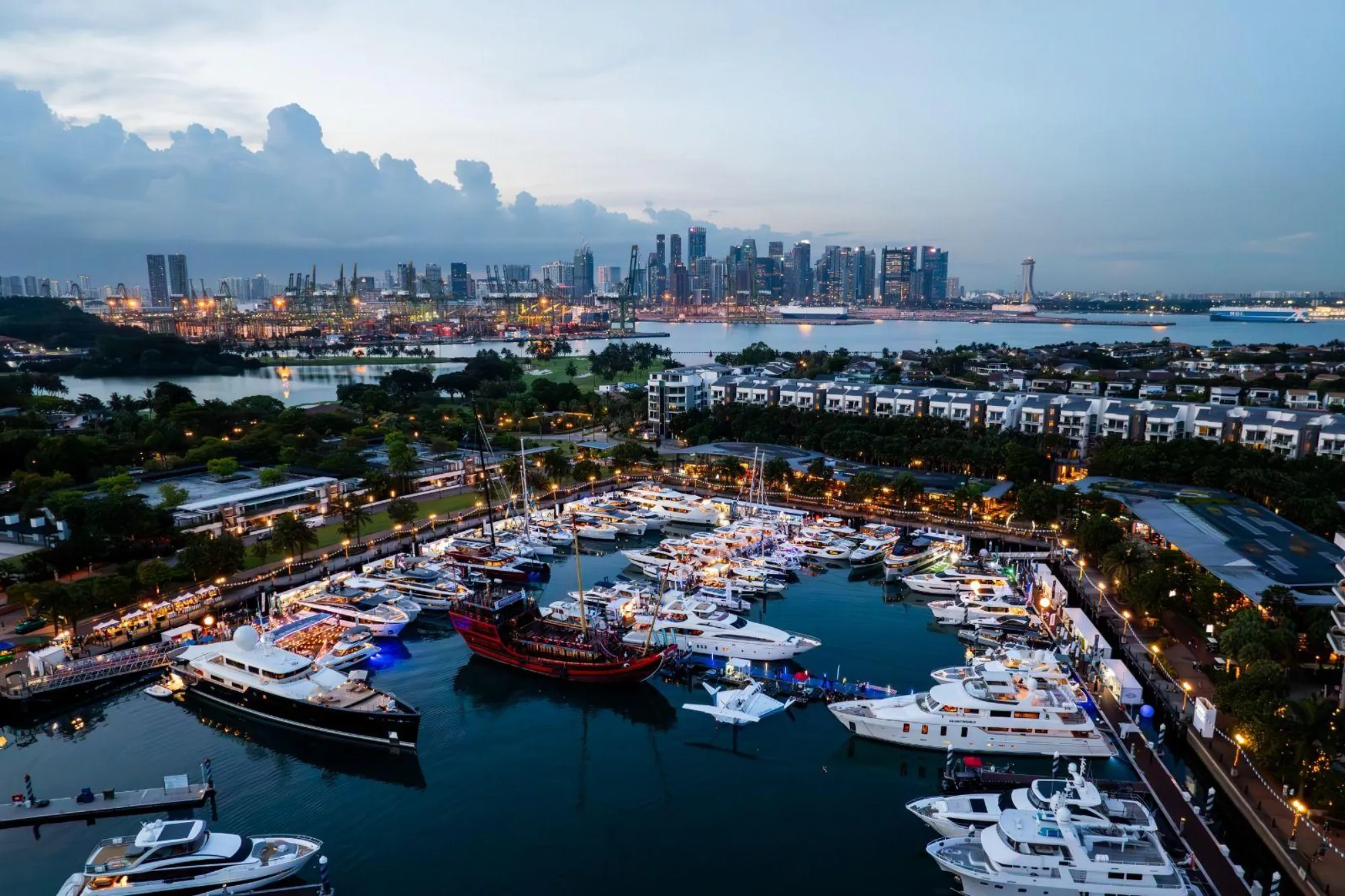 Yachts on display at ONE°15 Marina Sentosa Cove for the Singapore Yachting Festival