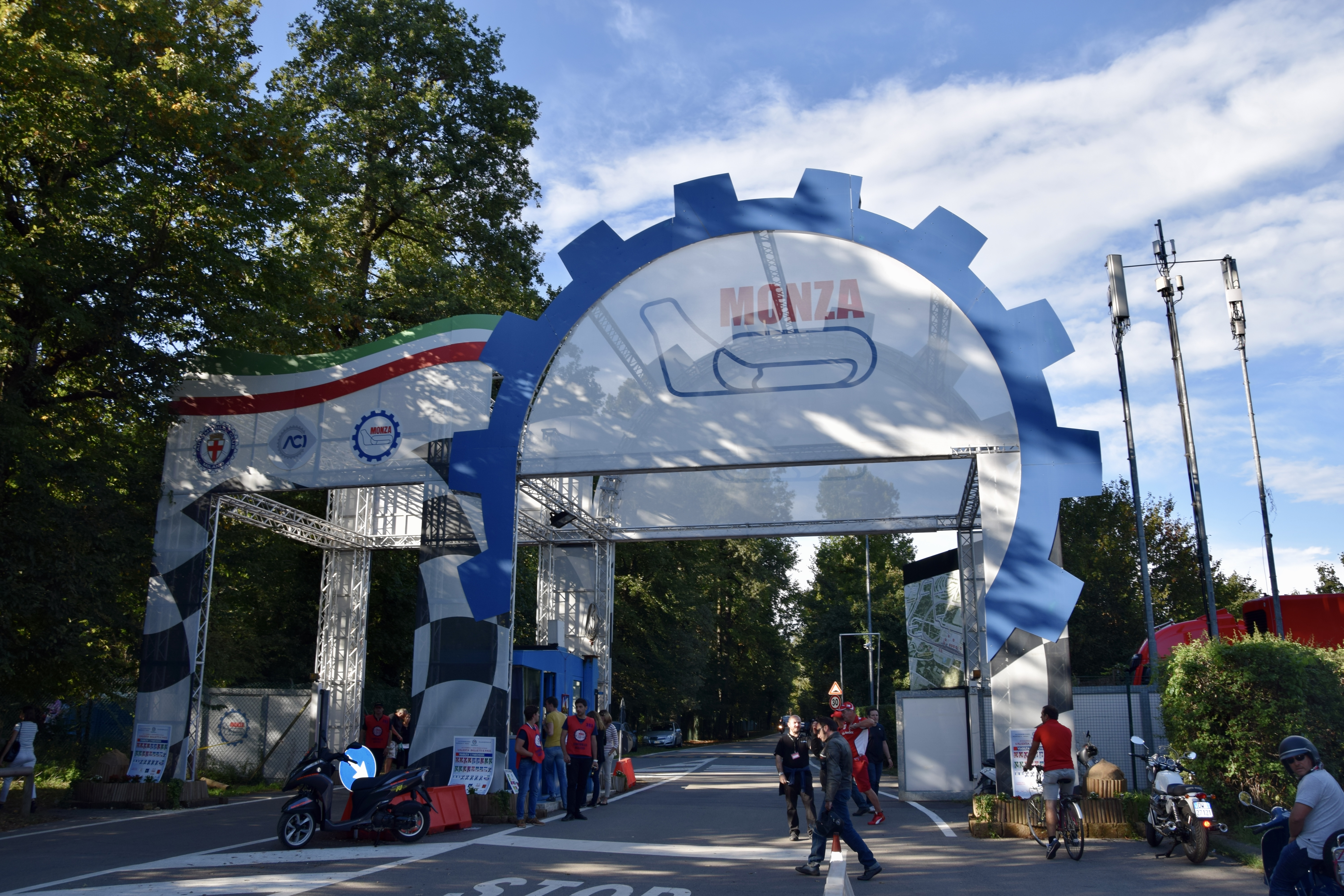 Entrance gate at Autodromo Nazionale Monza with the circuit map