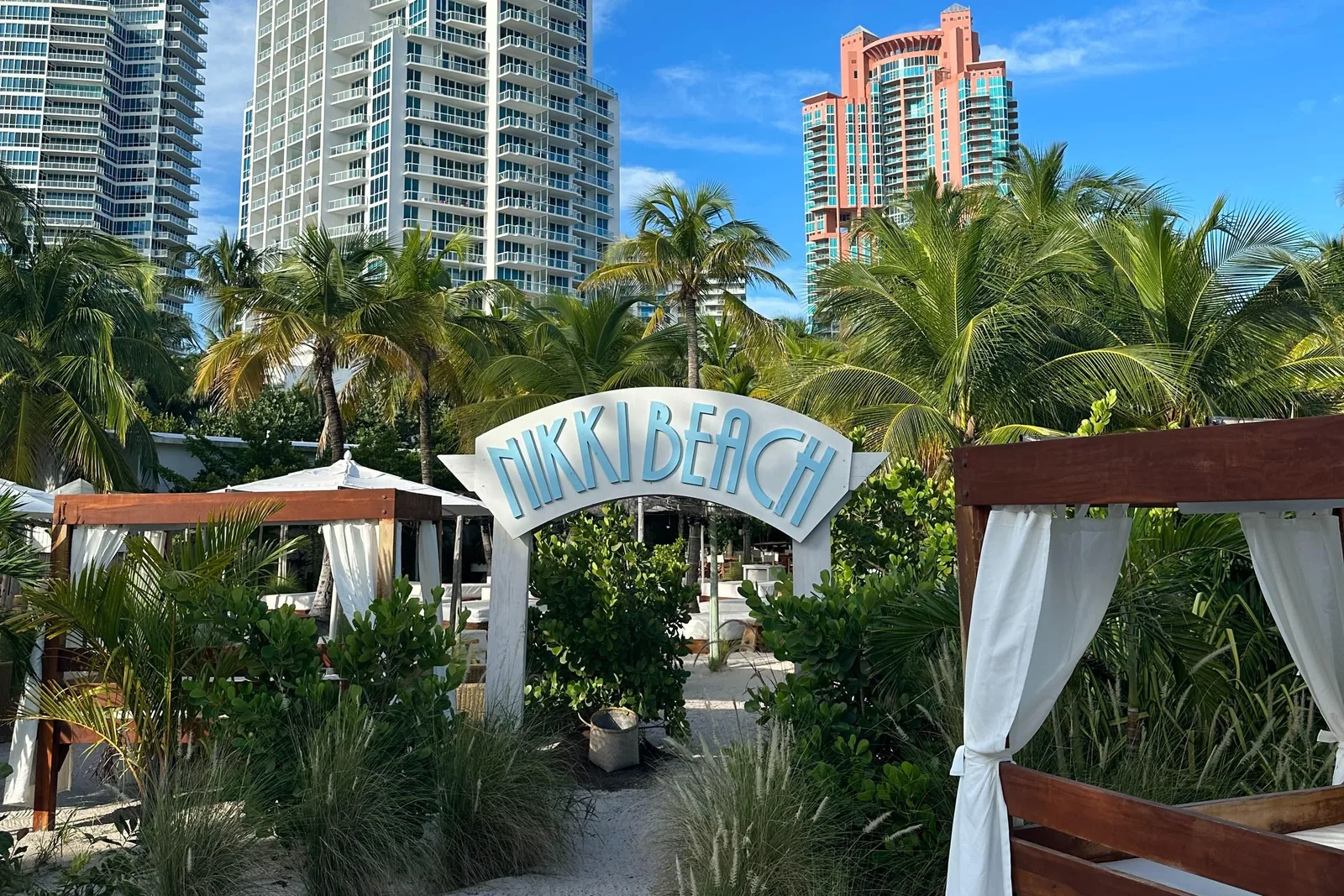 Daybeds at Nikki Beach, South Beach, Miami